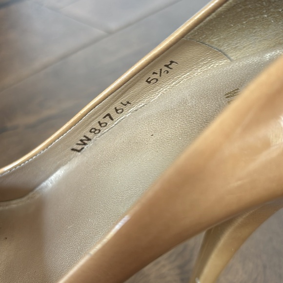 Stuart Weitzman Patent Leather Platform Peep Toe High Heels 5.5 - Picture 5 of 7